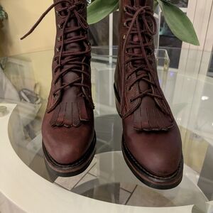 Durango Women's Brown Leather Lace Up Equestrian Boots 6.5